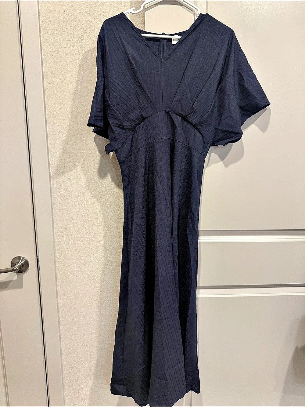 Navy Blue Batwing Maxi Dress